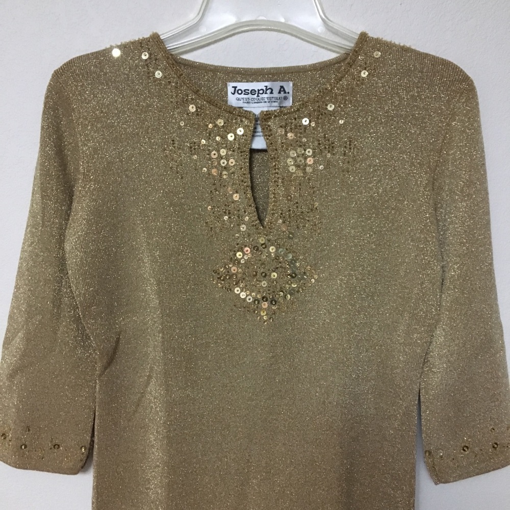 Joseph A Gold Sequin Shirt